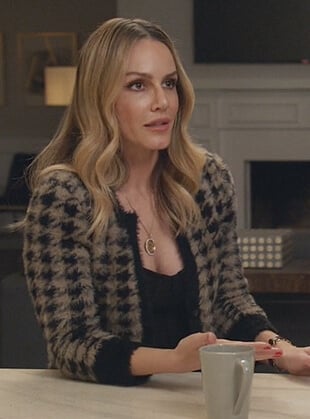 Laura’s houndstooth cardigan on All American