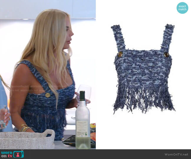 Balmain Tweed Cropped Tank Top worn by Alexia Echevarria (Alexia Echevarria) on The Real Housewives of Miami