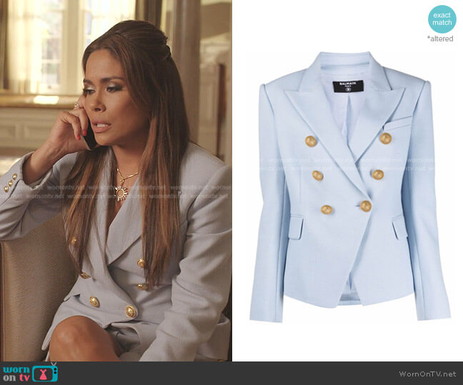 Balmain Peak Lapels Double-Breasted Blazer worn by Rita (Daniella Alonso) on Dynasty