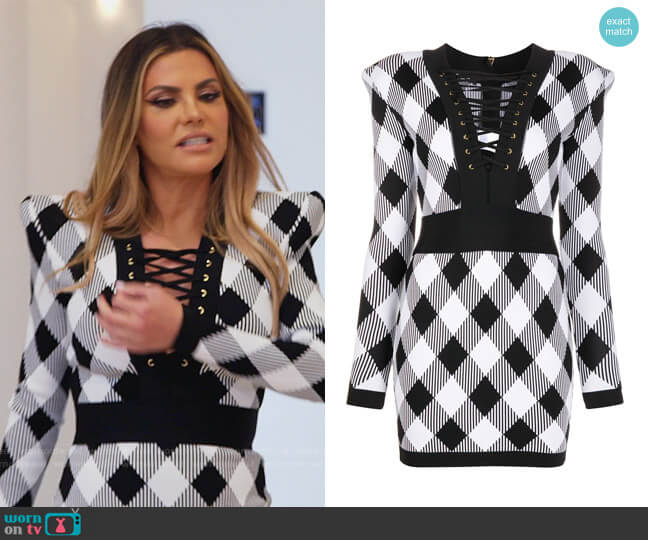Balmain Short Lace-up Dress worn by Adriana de Moura (Adriana de Moura) on The Real Housewives of Miami