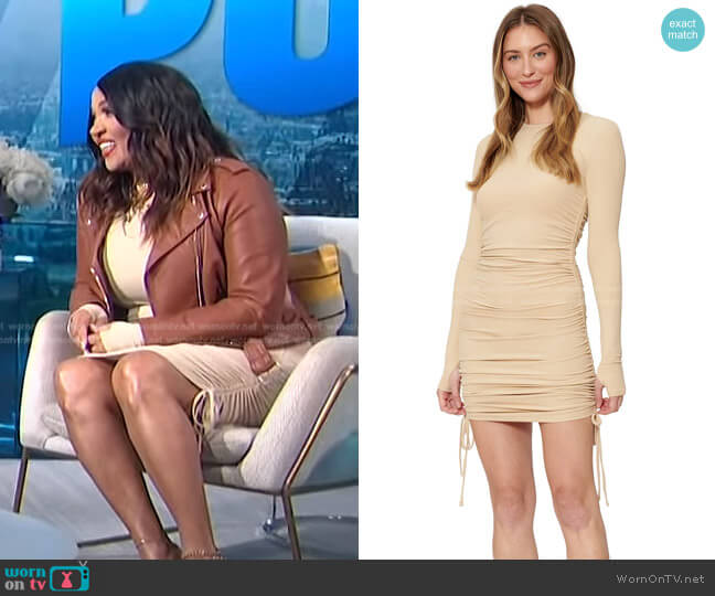 Bar lll Sofia Richie Long-Sleeve Ruched Bodycon Dress worn by Kym Whitley on E! News