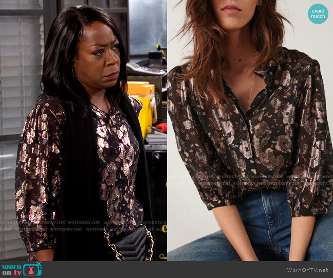 ba&sh Tanama Blouse worn by Tina Butler (Tichina Arnold) on The Neighborhood