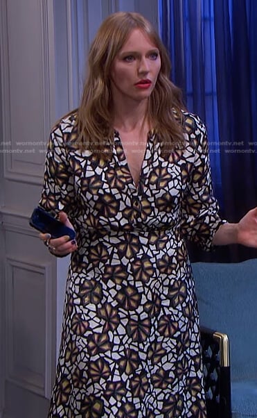 Abigail’s floral print v-neck dress on Days of our Lives