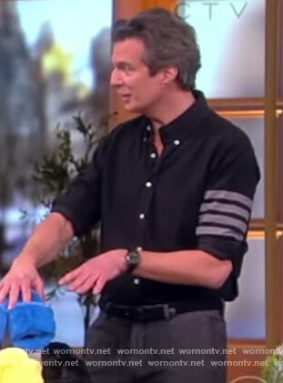 Adam Glassman’s black stripe sleeve shirt on The View