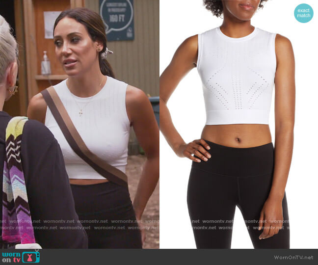Blanc Noir Infinity Crop Tank worn by Melissa Gorga on The Real Housewives of New Jersey