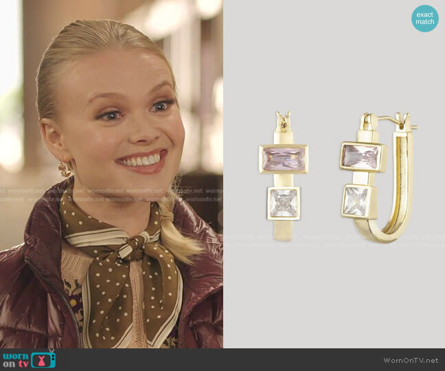 Bonheur Jewelry Violetta Swarovski Crystal Gold Earrings