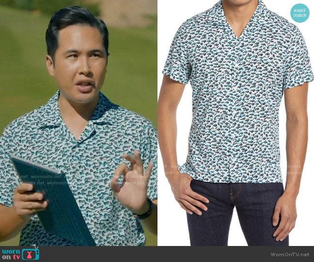 BOSS Rhythm Short Sleeve Button-Up Camp Shirt worn by Tommy Tomás (Mike Cabellon) on Mr Mayor