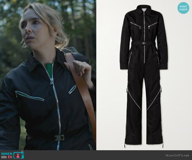 Bottega Veneta Zip-detailed shell jumpsuit worn by Villanelle (Jodie Comer) on Killing Eve