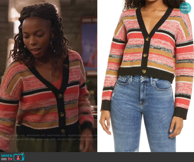 BP. Crop Cardigan worn by Denise (Sasheer Zamata) on Home Economics