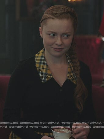 Britta’s plaid contrast polo dress on Riverdale