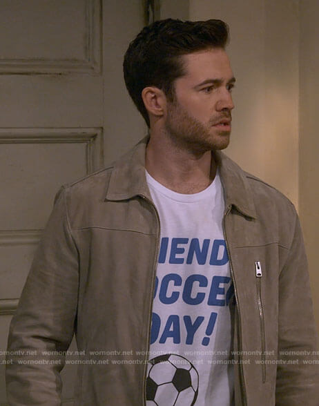 Charlie’s suede jacket on How I Met Your Father