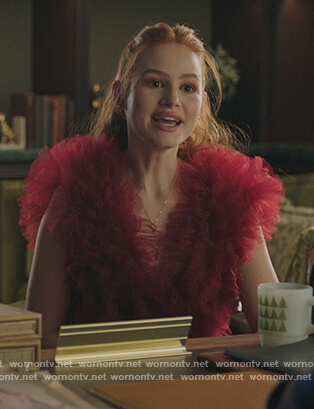 Cheryl’s red tulle ruffle top on Riverdale