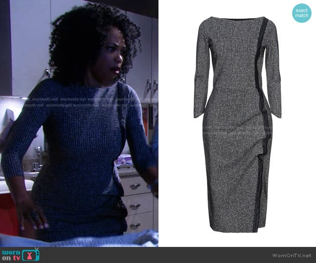 Chiara Boni La Petite Robe Bodice Midi Dress worn by Valerie Grant (Vanessa Williams) on Days of our Lives