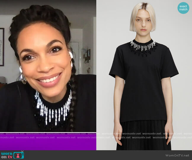 Christopher Kane Embellished cotton jersey T-shirt