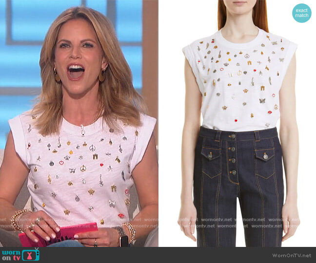 Cinq a Sept Charm Bella T-Shirt worn by Natalie Morales on The Talk