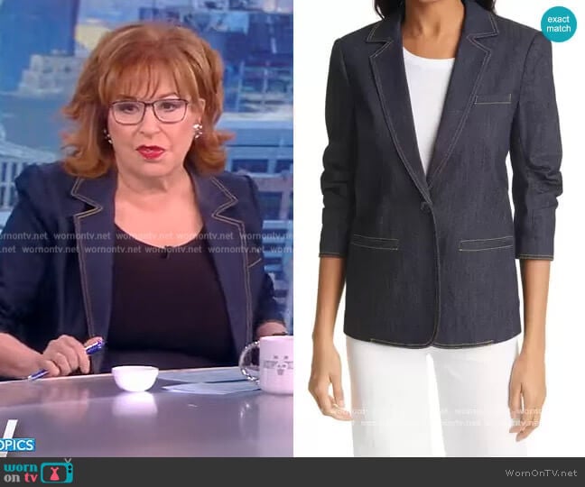Cinq a Sept Khloe Denim Blazer worn by Joy Behar on The View