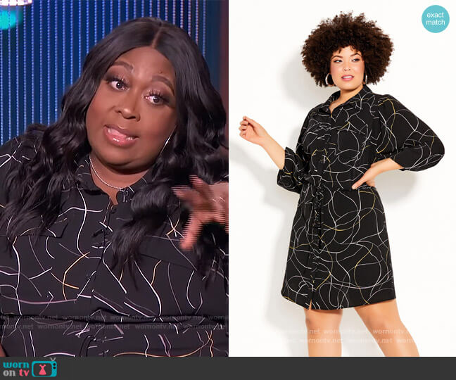 City Chic Relaxed Tie Dress worn by Loni Love on The Real