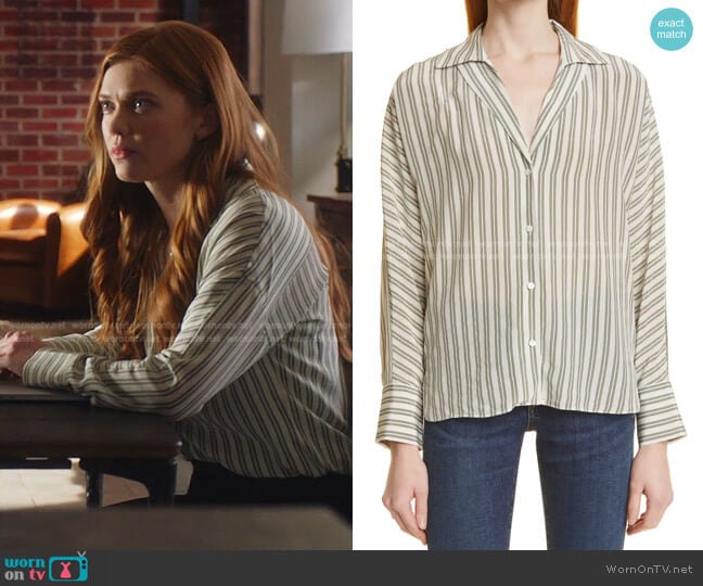 Club Monaco Signature Silk Dolman Button-Up Shirt worn by Taylor Kelly (Megan West) on 9-1-1