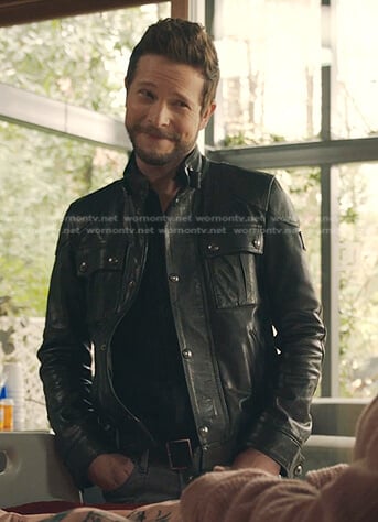 Conrad’s black leather jacket on The Resident