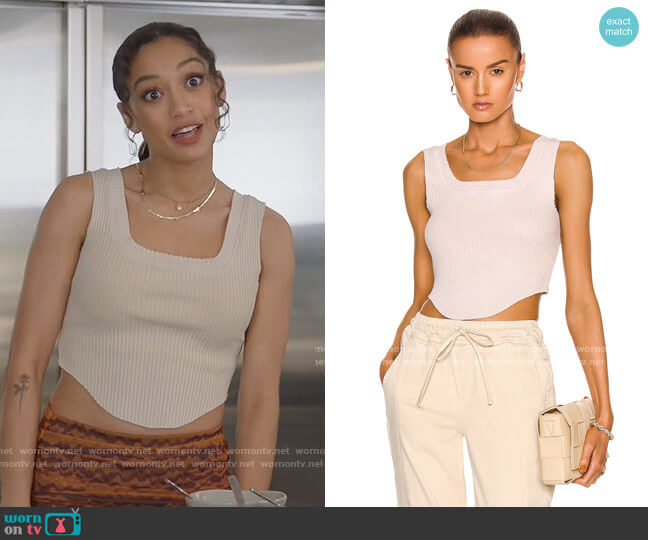 Cotton Citizen Ribbed Cotton Top worn by Olivia Baker (Samantha Logan) on All American