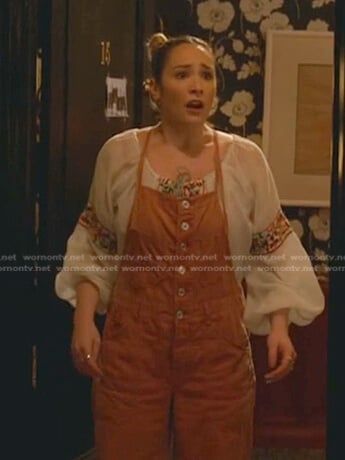 Davia’s pink overalls on Good Trouble