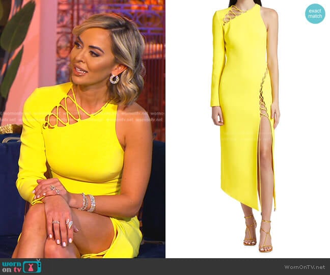 David Koma Lace-Up Midi-Dress worn by Nicole Martin (Nicole Martin) on The Real Housewives of Miami