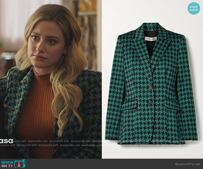 Diane von Furstenberg Petra Jacquard Blazer worn by Betty Cooper (Lili Reinhart) on Riverdale