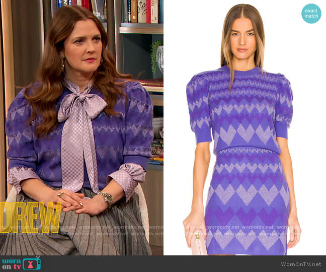 Diane von Furstenberg Perri Sweater worn by Drew Barrymore on The Drew Barrymore Show