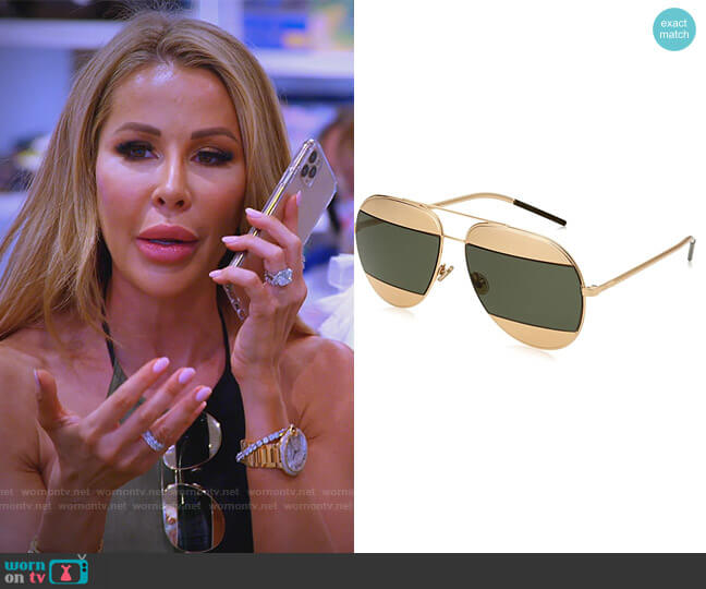 Dior Split Sunglasses worn by Lisa Hochstein (Lisa Hochstein) on The Real Housewives of Miami