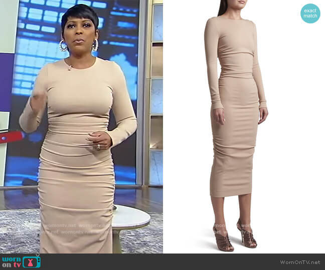 Dolce & Gabbana Ruched jersey midi dress worn by Tamron Hall on Tamron Hall Show