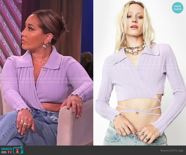 Dolls Kill Lavender Find Your Stride Crop Top worn by Adrienne Houghton on The Real