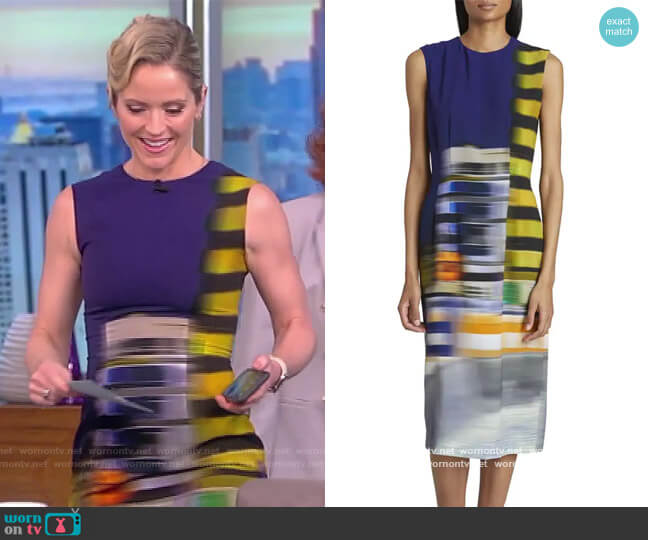 Dries van Noten Delavina Blur-Print Midi Dress worn by Sara Haines on The View