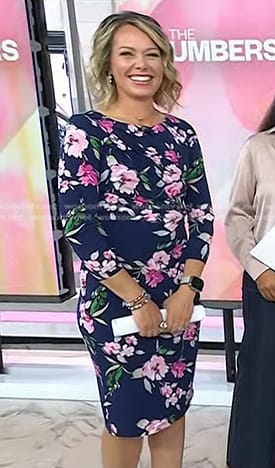 Dylan’s navy floral sheath dress on Today
