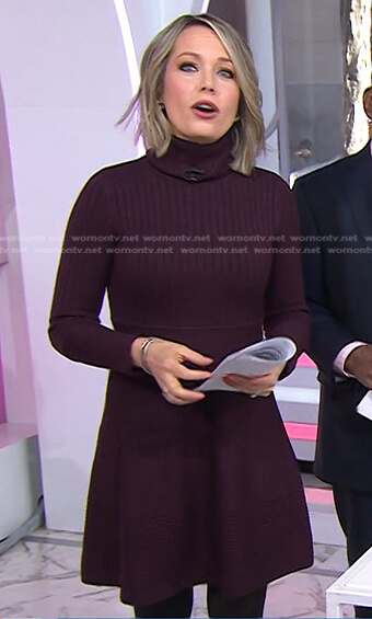 Dylan’s burgundy turtleneck sweater dress on Today