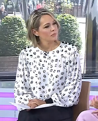 Dylan’s white printed blouse on Today