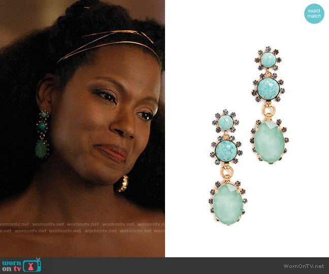 Elizabeth Cole Olivia Earrings worn by Vivian Banks (Cassandra Freeman) on Bel-Air
