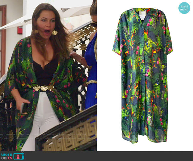 E.L.K. Blossom Jungle Silk Coverup Dress worn by Julia Lemigova (Julia Lemigova) on The Real Housewives of Miami
