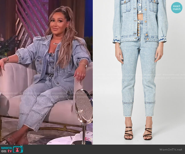 Elliatt Acid Wash Denim Jeans worn by Adrienne Houghton on The Real
