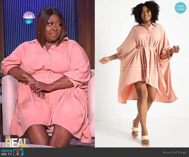 Eloquii Cape Shirtdress With Belt worn by Loni Love on The Real