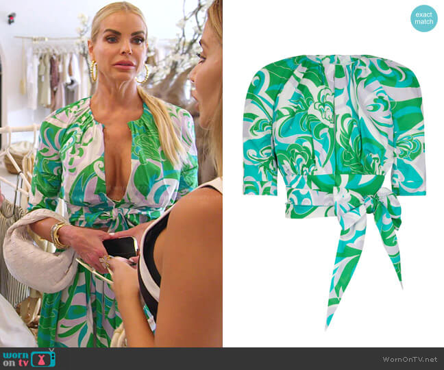 Emilio Pucci Albizia Cropped Shirt worn by Alexia Echevarria (Alexia Echevarria) on The Real Housewives of Miami