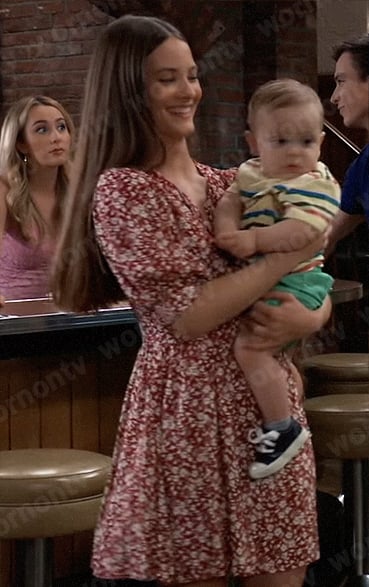 Esme’s red floral print dress on General Hospital