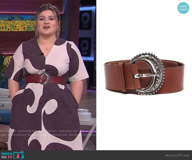 Etro Buckle Fastening Leather Belt worn by Kelly Clarkson on The Kelly Clarkson Show