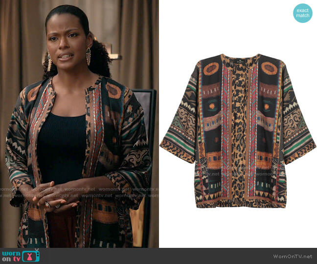 Etro Graphic Print Kimono Jacket worn by Vivian Banks (Cassandra Freeman) on Bel-Air