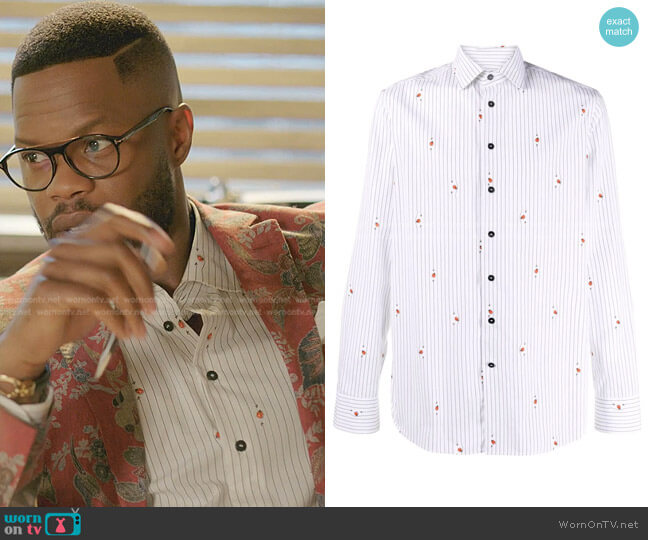 Etro Striped Lady Bug shirt worn by Jeff Colby (Sam Adegoke) on Dynasty