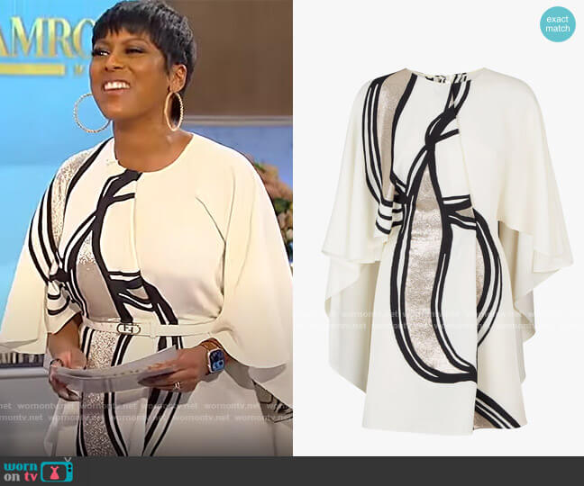 Fendi Cady Cape Mini Dress worn by Tamron Hall on Tamron Hall Show