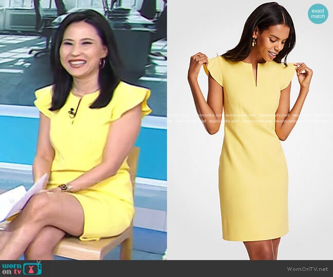 Ann Taylor Flutter Sheath Dress worn by Vicky Nguyen on Today