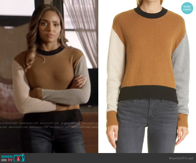 Frame Colorblock Cashmere Crewneck Sweater worn by Sophie Moore (Meagan Tandy) on Batwoman