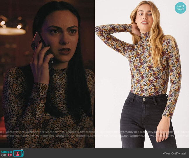 Frank and Oak The Long Sleeve Printed Mock Neck worn by Veronica Lodge (Camila Mendes) on Riverdale