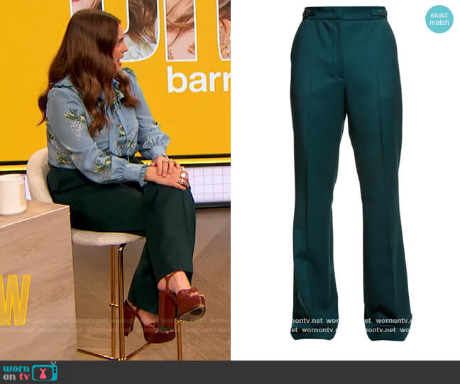 Gabriela Hearst Vesta Wide Leg Pants worn by Drew Barrymore on The Drew Barrymore Show