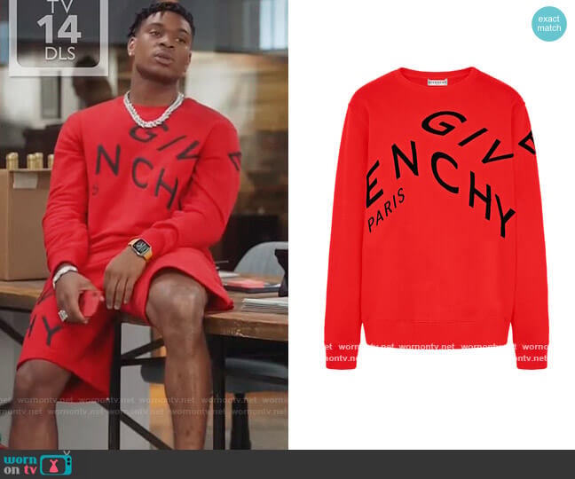 Givenchy Logo Embroidered Sweatshirt worn by Christian King (Ashlee Brian) on The Kings of Napa